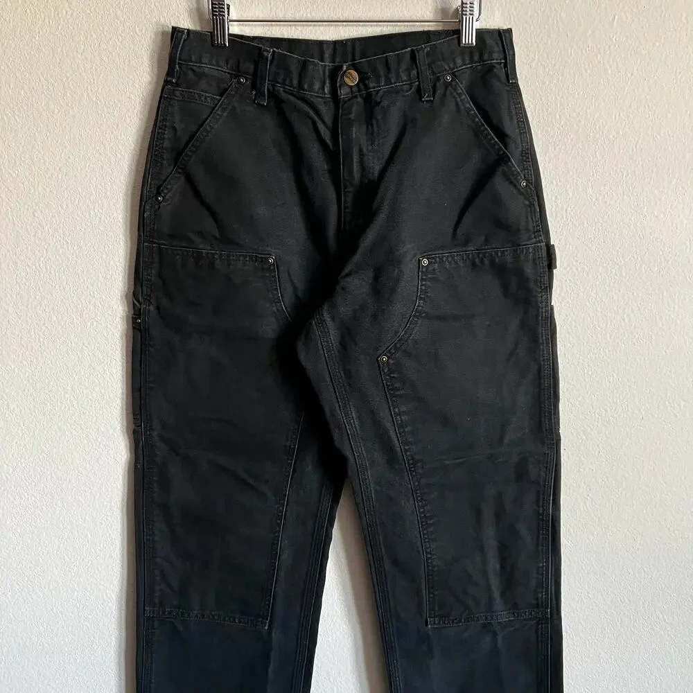 Carhartt B136 BLK black double knee work wear carpenter pants